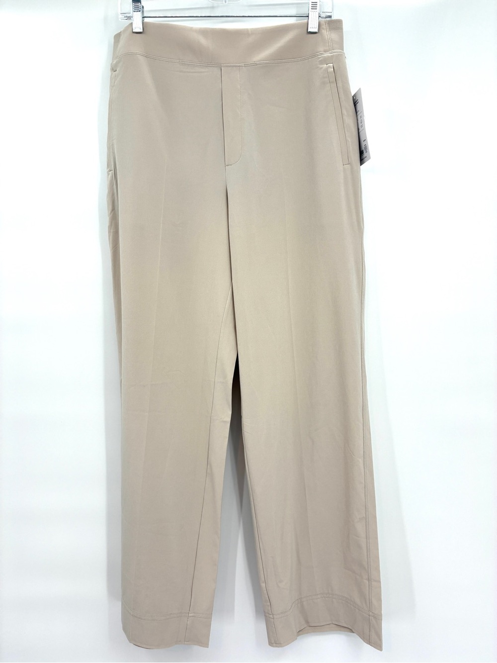 Athleta Brooklyn Heights New Wide Leg Office Travel Casual Pants Beige 12 NWT